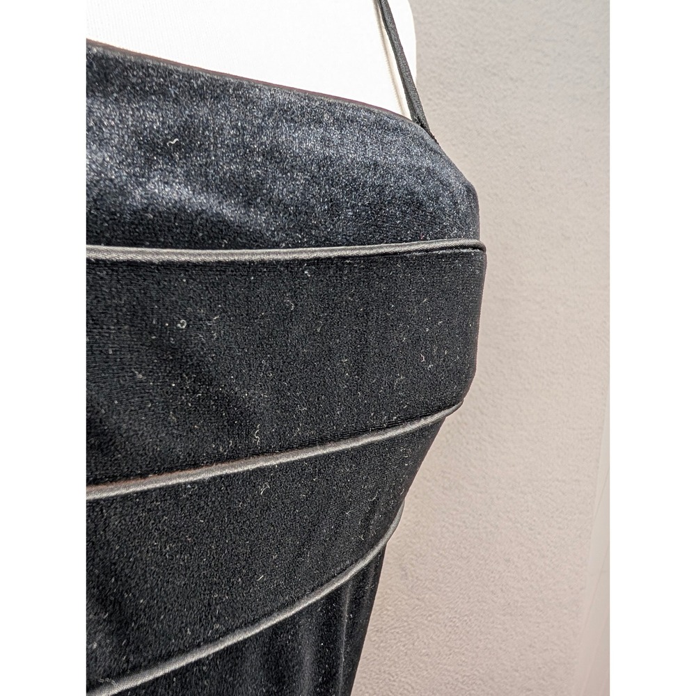 Vtg Byer Too California Mini Dress Sz S Black Velvet Spaghetti Strap Square Neck - Picture 5 of 11